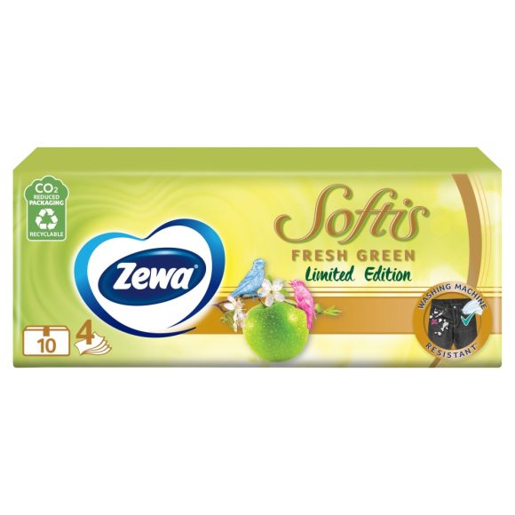 Zewa Softis Fresh Green illatosított papír zsebkendő 4 rétegű (10x9 db)