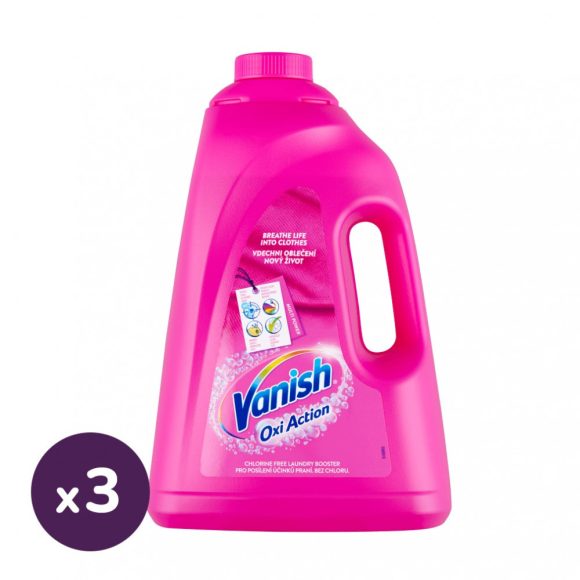 Vanish Oxi Action folyékony folteltávolító, pink (3x3 liter)