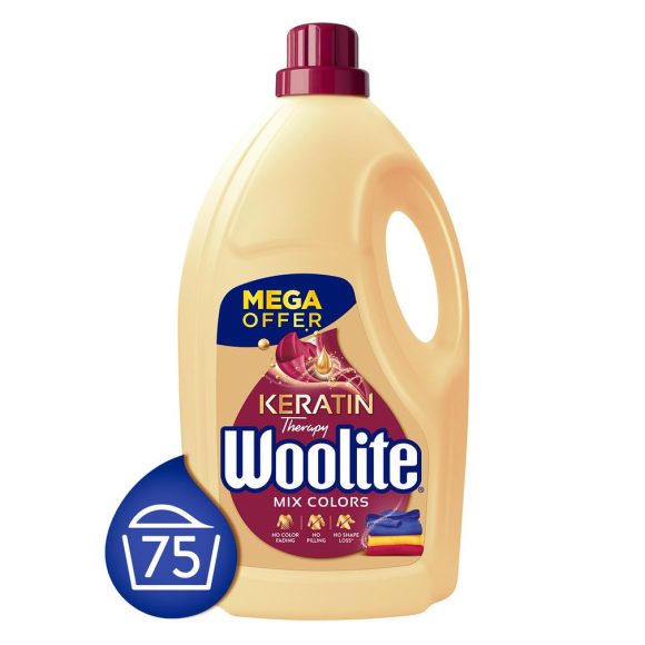 Woolite Keratin Therapy mosószer színes ruhákhoz 4,5 liter (75 mosás)