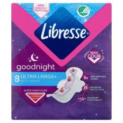   Libresse Ultra Large+ Goodnight szárnyas éjszakai egészségügyi betét (8 db)