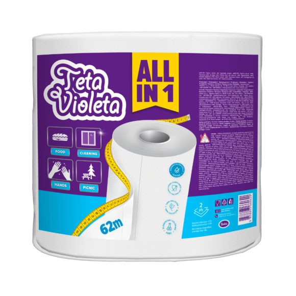 Violeta ALL IN 1 MAXI háztartási papírtörlő, 2 rétegű, 1 tekercs (250 lap)