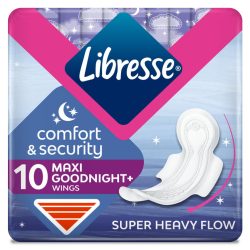   Libresse Maxi Goodnight+ Comfort & Security éjszakai egészségügyi betét (10 db)