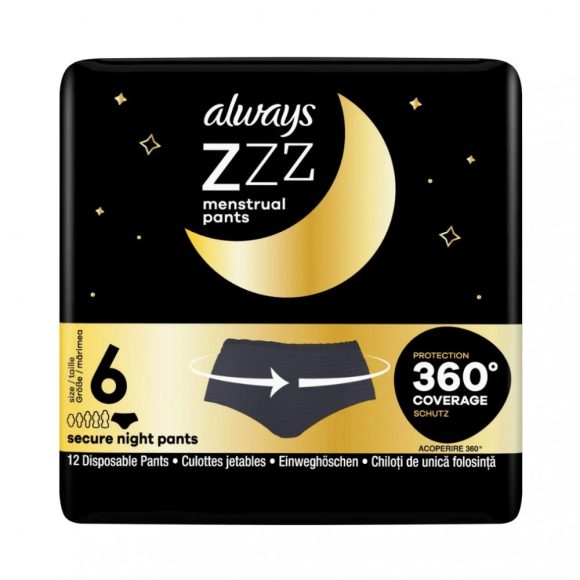 Always Ultra éjszakai eldobható menstruációs bugyi kis/közepes méret (12 db)