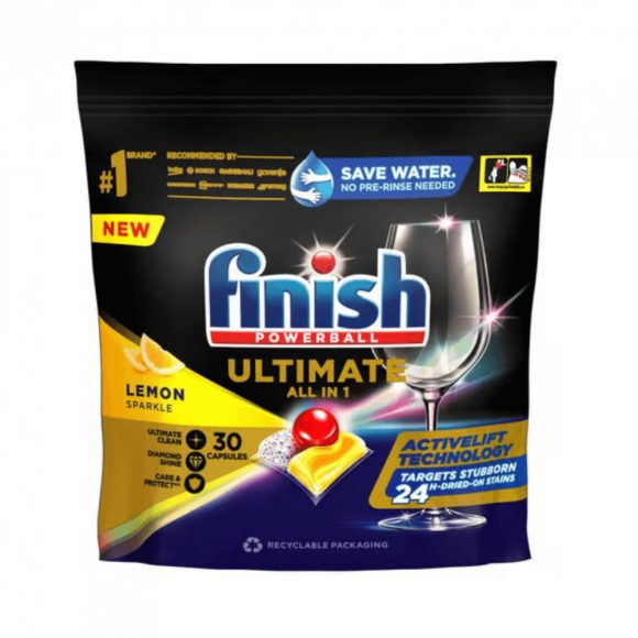 Finish Powerball Ultimate All in 1 mosogatógép-kapszula, lemon (30 db)