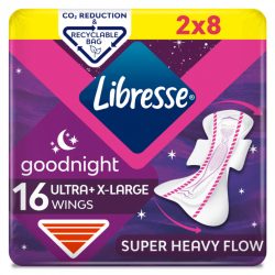   Libresse Ultra Goodnight Extra Large Wings Duo egészségügyi betét (2x8 db)