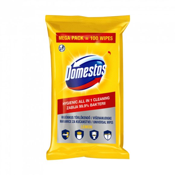 Domestos higiénikus törlőkendő citrom illattal 100 db