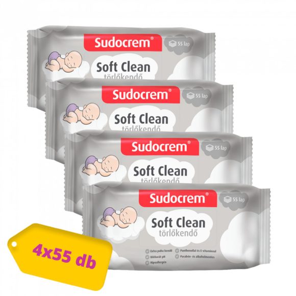 Sudocrem Soft Clean nedves törlőkendő csomag 4x55 db