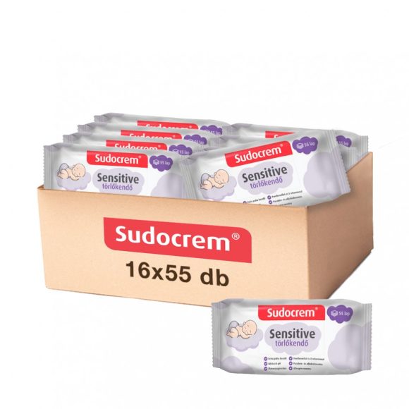 Sudocrem Sensitive törlőkendő 16x55 db