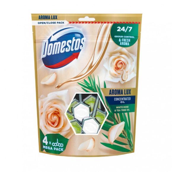 Domestos Aroma Lux wc WC-frissítő rúd, white rosebuds & tea tree oil (4x55 g)