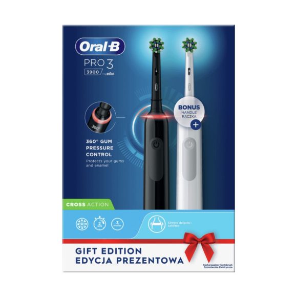 Oral-B Pro 3 3900 Elektromos fogkefe Duo Csomag