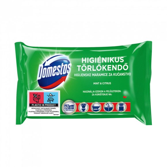 Domestos higiénikus törlőkendő menta és citrus illattal 60 db