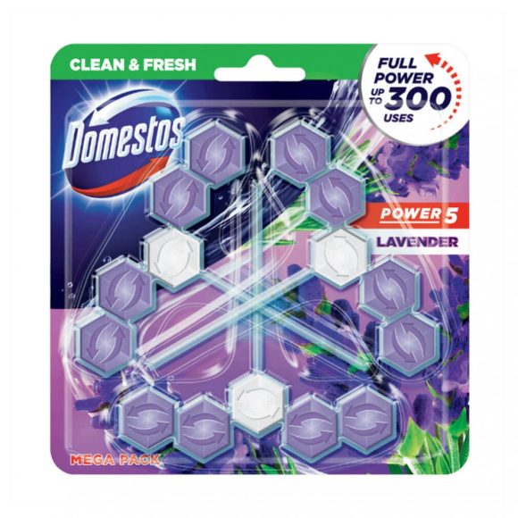 Domestos Power5 WC-frissítő rúd levendula ilattal (3x55 g)