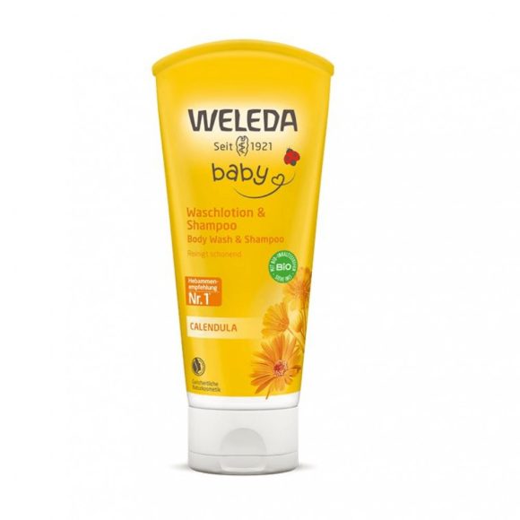 Weleda körömvirágos baba tusfürdő és koszmó elleni sampon (200 ml)